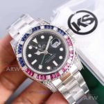 KS Replica 904L Rolex GMT-Master II Pepsi Diamond Sapphire Bezel Steel Case 116759 40mm 2836 Watch